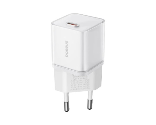 Мережевий зарядний пристрій Baseus GaN5S Fast Charger 1C 30W EU Moon White (P10162504213-00)