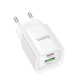 Мережевий зарядний пристрій HOCO C147A Charm PD20W+QC3.0 charger (EU) White (6942007630276)