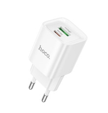 Мережевий зарядний пристрій HOCO C147A Charm PD20W+QC3.0 charger (EU) White (6942007630276)