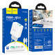 Мережевий зарядний пристрій HOCO C105A Stage dual port PD20W+QC3.0 charger set (C to iP)(EU) White (6931474782939)