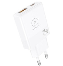 Мережевий зарядний пристрій WUW-C217 PD 25W USB A + Type-C white (C217)