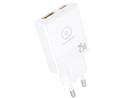 Мережевий зарядний пристрій WUW-C217 PD 25W USB A + Type-C white (C217)