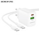 Мережевий зарядний пристрій BOROFONE BN29 Fuente PD30W+QC3.0 charger (EU) White (6941991120329)