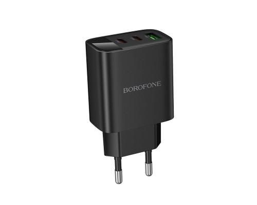 Мережевий зарядний пристрій BOROFONE BA98A Ilustre PD30W (2C1A) charger with digital display (EU) Black (6941991120510)