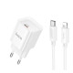 Мережевий зарядний пристрій HOCO C146A Charm single port PD20W charger set (C to iP) (EU) White (6942007630252)