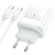 Мережевий зарядний пристрій HOCO C104A Stage single port PD20W charger set (Type-C to Type-C) (EU) White (6931474782915)