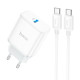 Мережевий зарядний пристрій HOCO C104A Stage single port PD20W charger set (Type-C to Type-C) (EU) White (6931474782915)