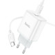 Мережевий зарядний пристрій HOCO C104A Stage single port PD20W charger set (Type-C to Type-C) (EU) White (6931474782915)