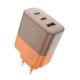 Мережевий зарядний пристрій WUW-C215 65W Charger 2 USB C + USB A brown orange (C215BO)