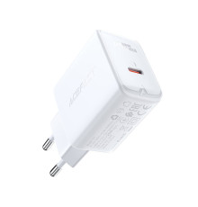 Мережевий зарядний пристрій ACEFAST A1 PD20W single USB-C charger White (6974316280040)
