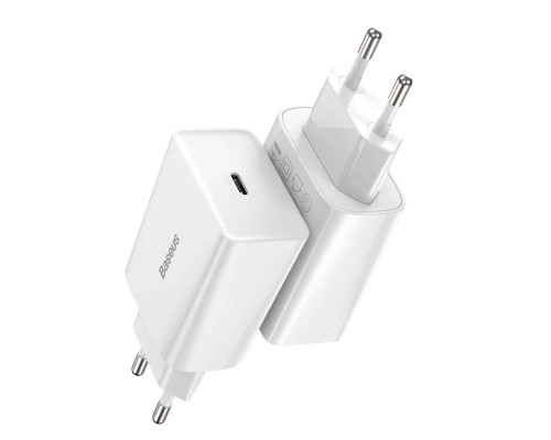 Мережевий зарядний пристрій Baseus Speed Mini Quick Charger 1C 20W EU White (CCFS-SN02)