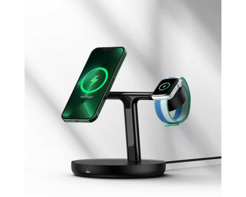 Бездротовий зарядний пристрій Baseus Swan 3-in-1 Wireless Magnetic Charging Bracket 20W Black Universal version (WXTE000101)