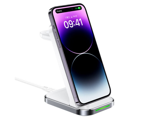 Бездротовий зарядний пристрій ACEFAST E15 desktop 3-in-1 wireless charging stand White (AFE15W)