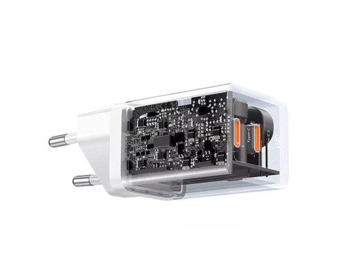 Мережевий зарядний пристрій Baseus GaN5 Pro Fast Charger C+C 40W EU White (CCGP180102)