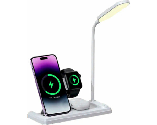 Бездротовий зарядний пристрій Usams US-CD195 15W 4in1 Wireless Charging Holder With Table Lamp (CD195WXC01)