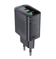 Мережевий зарядний пристрій ACEFAST A78 PD20W GaN (USB-A+USB-C) charger Black (6974316283256)
