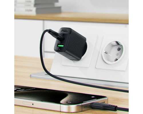 Мережевий зарядний пристрій ACEFAST A78 PD20W GaN (USB-A+USB-C) charger Black (6974316283256)