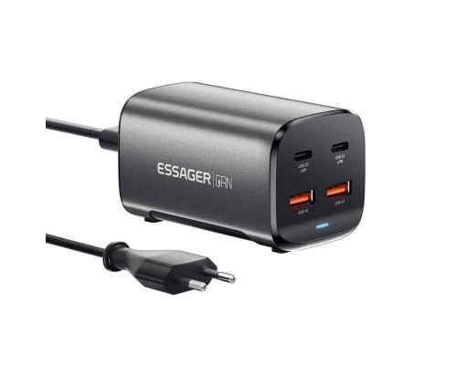 Зарядний пристрій ESSAGER Jiyue 67W GaN Table Charger 2C2A EU grey (ECT2AC-JYB0G-Z)