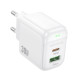 Мережевий зарядний пристрій BOROFONE BAS45A Potential PD30W+QC3.0 charger(EU) White (6941991113871)
