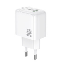 Мережевий зарядний пристрій BOROFONE BAS45A Potential PD30W+QC3.0 charger(EU) White (6941991113871)