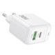 Мережевий зарядний пристрій BOROFONE BAS45A Potential PD30W+QC3.0 charger(EU) White (6941991113871)