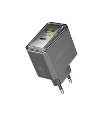 Мережевий зарядний пристрій BOROFONE BAS32A Treasure PD30W+QC3.0 charger(EU) Black (6941991110641)