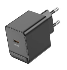 Мережевий зарядний пристрій BOROFONE BAS13A Erudite single port PD20W charger(EU) Black (6941991104855)