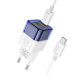 Мережевий зарядний пристрій HOCO C125A Transparent tribute single-port PD20W charger set(Type-C to Type-C) Transparent Blue (6931474798381)