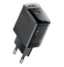 Мережевий зарядний пристрій ACEFAST A102 PD30W GaN single USB-C charger (EU) Black (6974316283287)