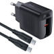 Мережевий зарядний пристрій ACEFAST A82 PD20W GaN single USB-C charger set (P5) (EU) Black (6974316280057)