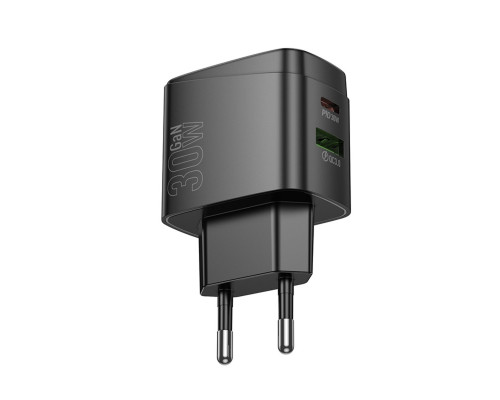 Мережевий зарядний пристрій HOCO CS61A Bright PD30W+QC3.0 charger (EU) Black (6942007638425)