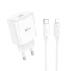 Мережевий зарядний пристрій HOCO C76A Pro Majestic single port PD30W charger set (C to iP)(EU) White (6942007616317)