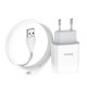 Мережевий зарядний пристрій HOCO C73A Glorious dual port charger set (iP)(EU) White (6931474713056)