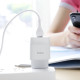 Мережевий зарядний пристрій HOCO C73A Glorious dual port charger set (iP)(EU) White (6931474713056)