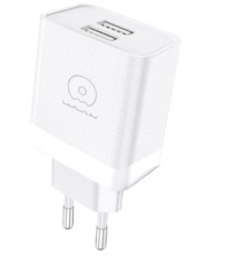 Мережевий зарядний пристрій WUW-C222 2.4A Charger USB C + USB C white (C222)