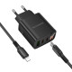 Мережевий зарядний пристрій BOROFONE BA98A Ilustre PD30W (2C1A) charger with digital display set (C to iP) (EU) Black (6941991120527)