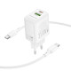 Мережевий зарядний пристрій BOROFONE BN29 Fuente PD30W+QC3.0 charger set (C to C) (EU) White (6941991120343)