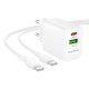 Мережевий зарядний пристрій BOROFONE BN29 Fuente PD30W+QC3.0 charger set (C to C) (EU) White (6941991120343)