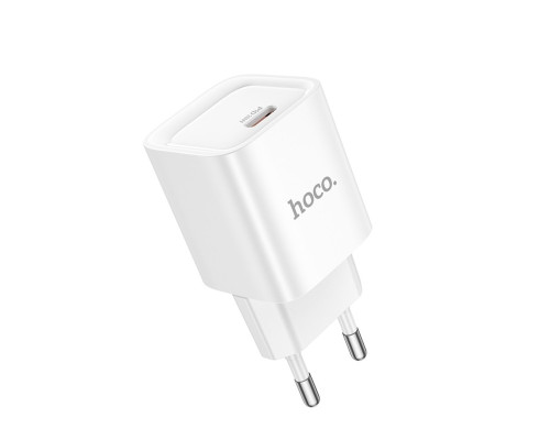 Мережевий зарядний пристрій HOCO C146A Charm single port PD20W charger (EU) White (6942007630245)