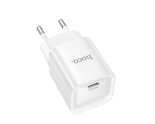 Мережевий зарядний пристрій HOCO C146A Charm single port PD20W charger (EU) White (6942007630245)