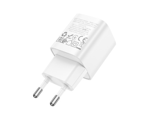Мережевий зарядний пристрій HOCO C146A Charm single port PD20W charger (EU) White (6942007630245)
