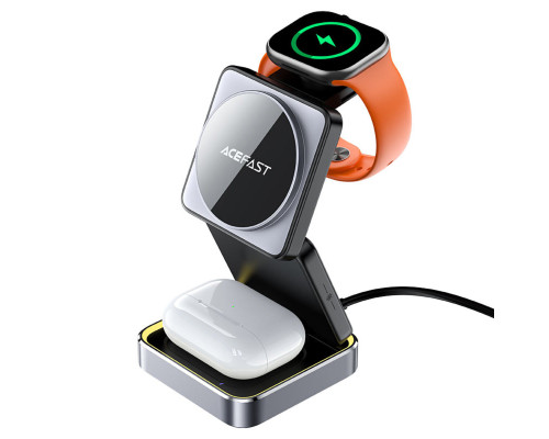 Бездротовий зарядний пристрій ACEFAST E20 desktop 3-in-1 wireless charging holder Black (6974316283478)