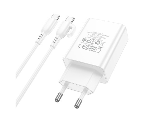 Мережевий зарядний пристрій з кабелем BOROFONE BA21A Pro Long journey single port PD20W charger set(C to C) White (6941991111426)