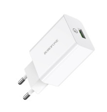 Мережевий зарядний пристрій BOROFONE BA21A Long journey single port QC3.0 charger 18W White (BA21AW)
