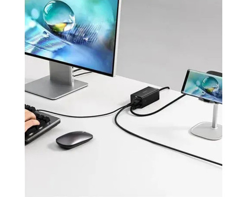 Мережевий зарядний пристрій Baseus GaN5 Pro Desktop Fast Charger 1U+2C+HDMI 67W with 1.5m power cord EU Black (CCGP110201)