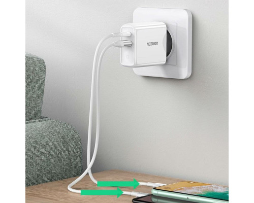 Зарядний пристрій UGREEN CD170 38W USB-C Wall Charger EU (White) (UGR-60468) (UGR-60468)