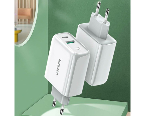 Зарядний пристрій UGREEN CD170 38W USB-C Wall Charger EU (White) (UGR-60468) (UGR-60468)