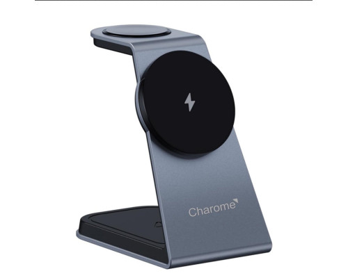 Бездротовий зарядний пристрій CHAROME H14 3-in-1 Wireless Charging Stand Silver (6974324910854 )