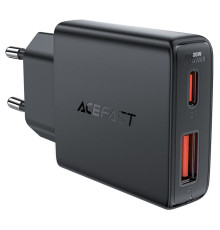 Мережевий зарядний пристрій ACEFAST A69 PD30W GaN (USB-A+USB-C) ultra-thin charger Black (6974316282709)