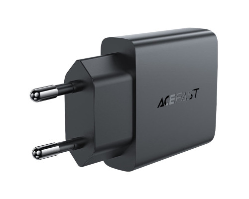 Мережевий зарядний пристрій ACEFAST A69 PD30W GaN (USB-A+USB-C) ultra-thin charger Black (6974316282709)
